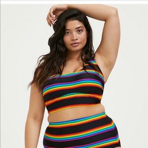 NWT Torrid Rainbow Stripe Bikini Top 3X
